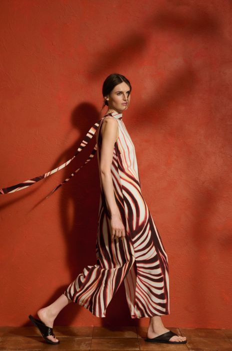 Wiskozowa sukienka z printem i wiązaniem Solar Obraz 1