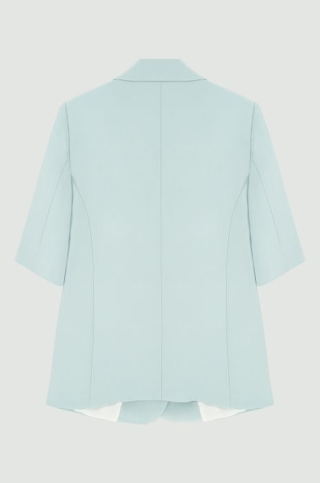 Błękitna marynarka z krótkim rękawem Solar Obraz 5