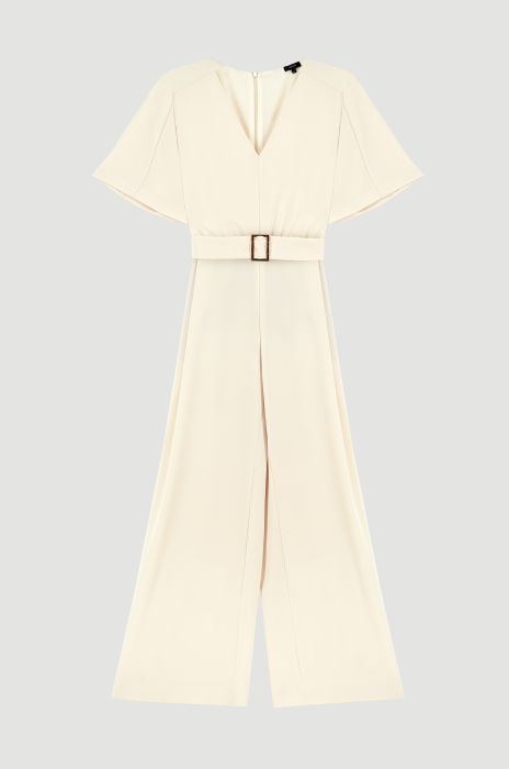 Taliowany kombinezon ecru Solar Obraz 5