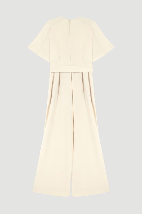 Taliowany kombinezon ecru Solar Obraz 6