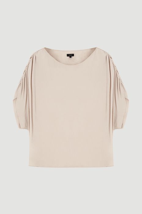 Satynowa bluzka z krótkim rękawem Solar Obraz 4