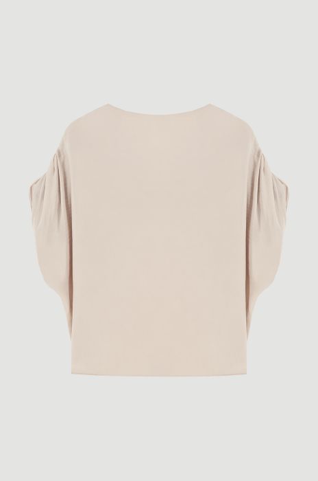 Satynowa bluzka z krótkim rękawem Solar Obraz 5