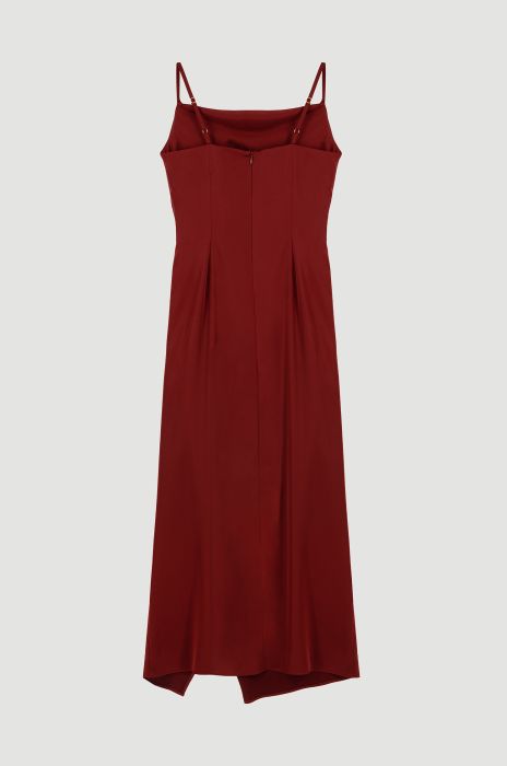 Drapowana sukienka z satynowej tkaniny Solar Obraz 5