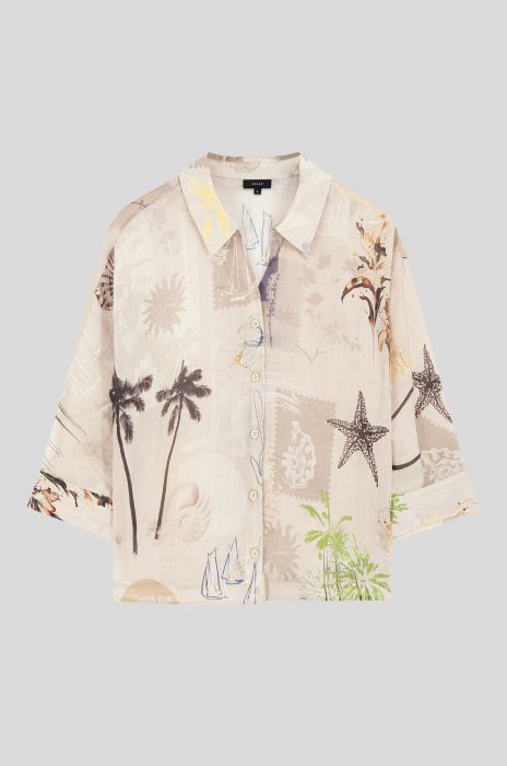 Koszula z ramii z letnim printem Solar Obraz 4