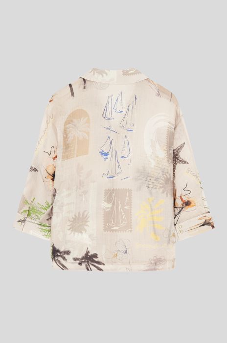 Koszula z ramii z letnim printem Solar Obraz 5