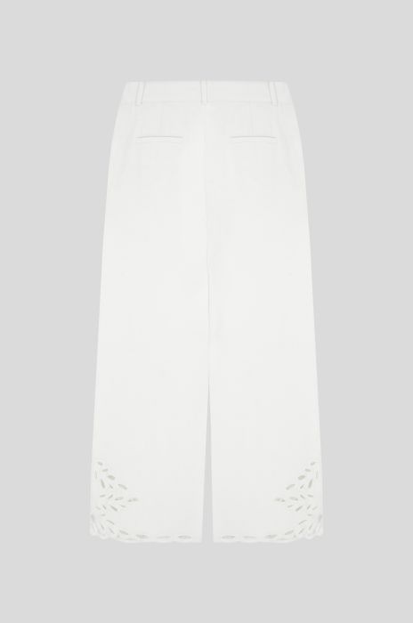 Lniane spodnie z ażurowym haftem Solar Obraz 4