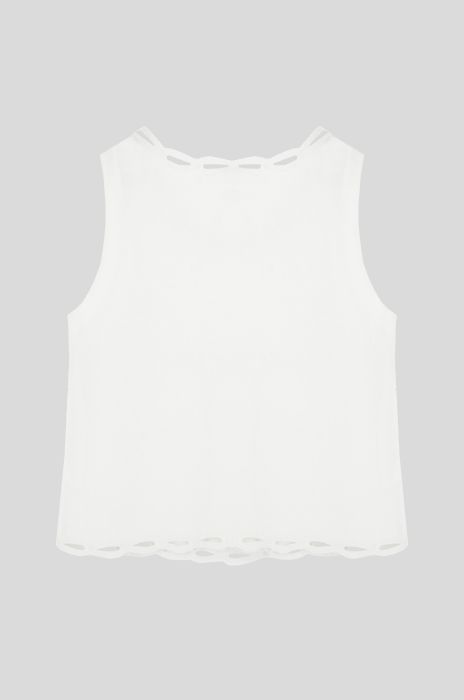 Lniany top z ażurowym wykończeniem Solar Obraz 4