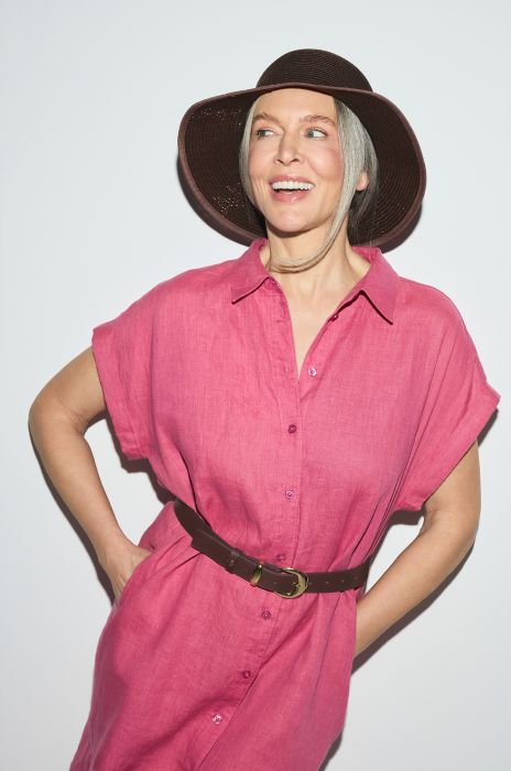 Sukienka lniana z dodatkowym paskiem Solar Obraz 3