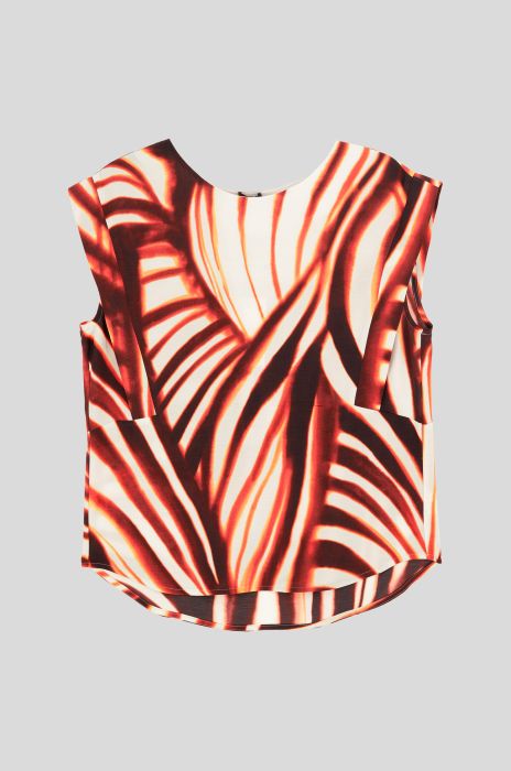 Wiskozowa bluzka z terakotowym printem Solar Obraz 2
