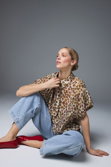 Pudełkowa koszula ze zwierzęcym printem Solar Obraz 2