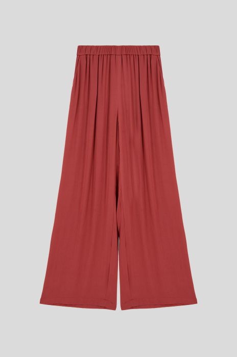 Satynowe spodnie wide leg Solar Obraz 4