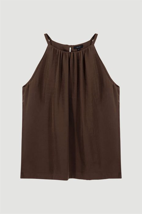 Brązowy top z dekoltem typu halter Solar Obraz 4