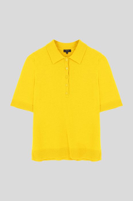 Bluzka polo z wełny merino Solar Obraz 6