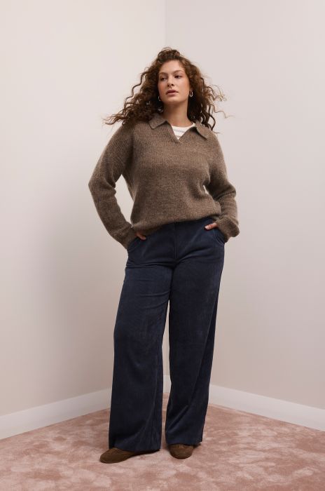Sweter w stylu polo z wełną i moherem Solar Obraz 1