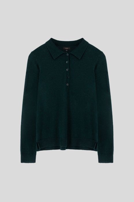Bluzka polo z wełny merino Solar Obraz 5
