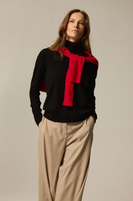 Sweter z golfem z wełny merino Solar Obraz 3