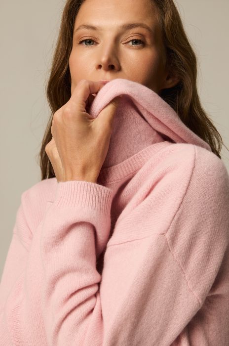Sweter w stylu bluzy z wełny merino Solar Obraz 3