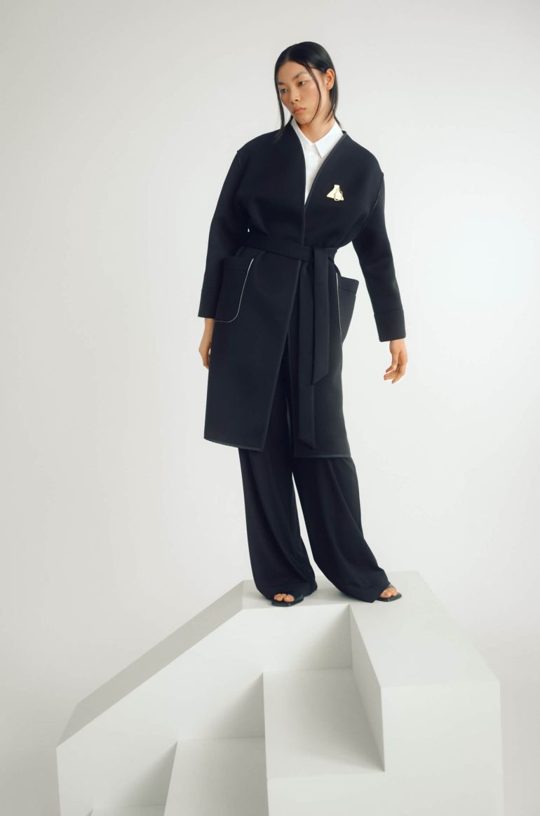 Płaszcz z tkaniny typu pianka