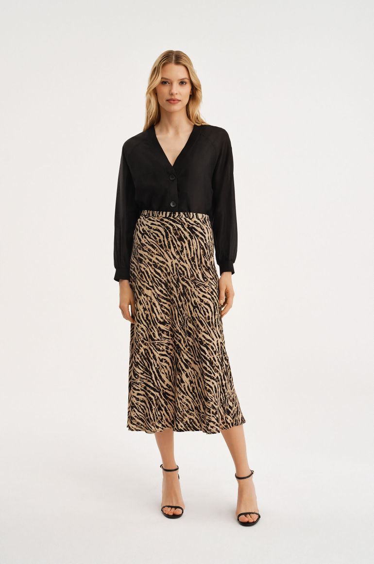 Spódnica midi ze zwierzęcym wzorem