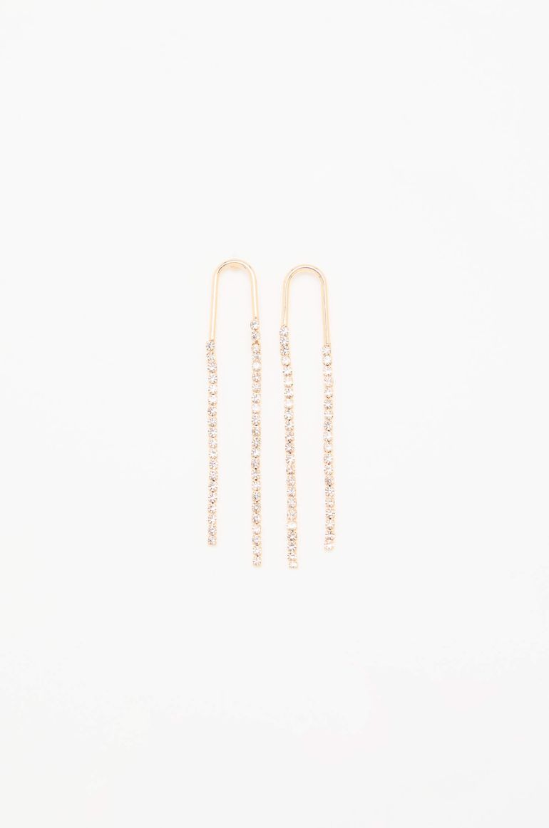 Złote kolczyki z podwójnym łańcuszkiem