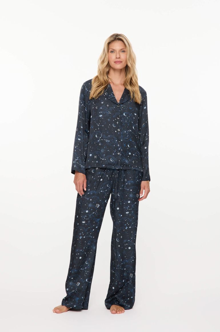 Dwuczęściowa piżama z wiskozy z autorskim printem
