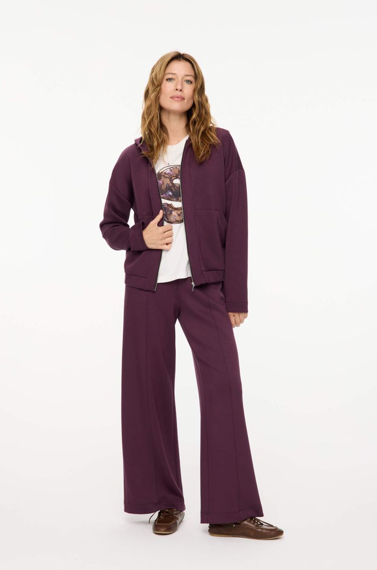Burgundowa bluza zapinana na zamek