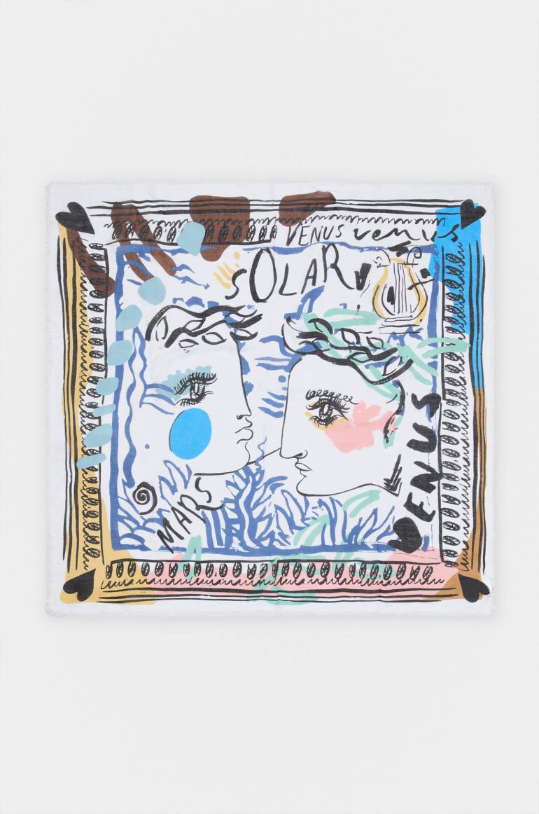 Wiskozowa chusta z printem wenus