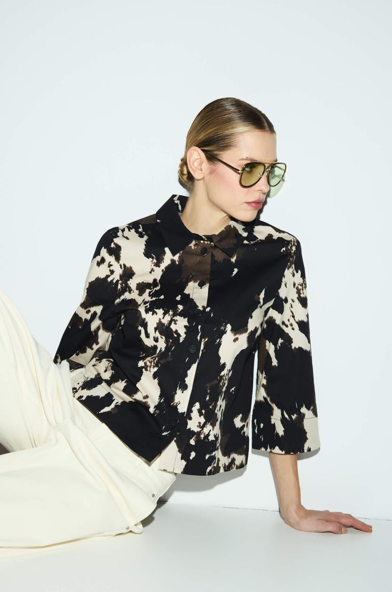 Bawełniana koszula ze zwierzęcym wzorem