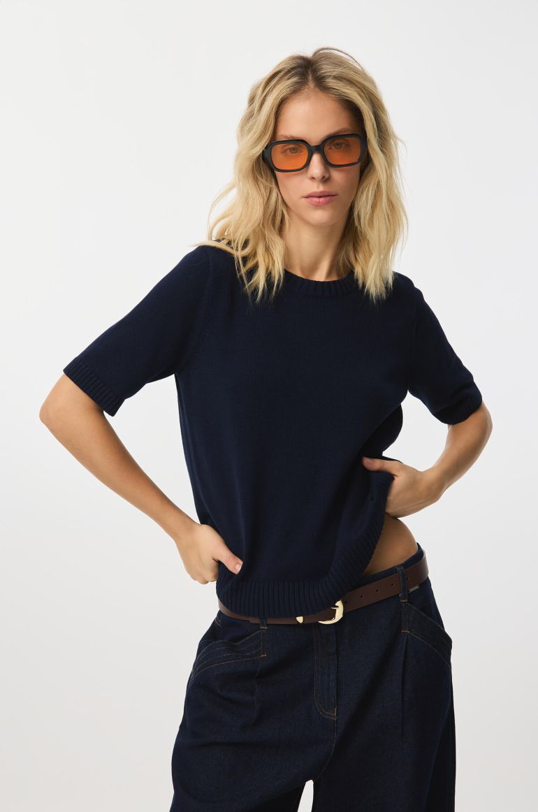 Bawełniana bluzka z dzianiny