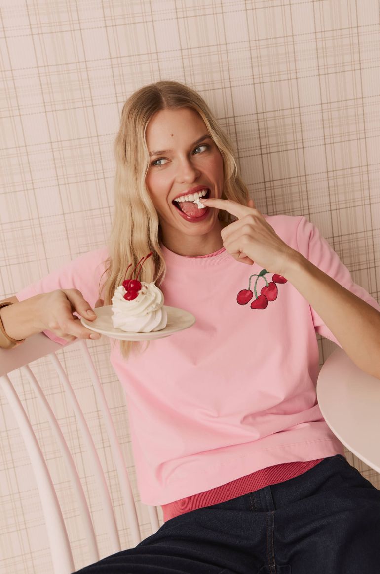 Bawełniana bluzka z krótkim rękawem