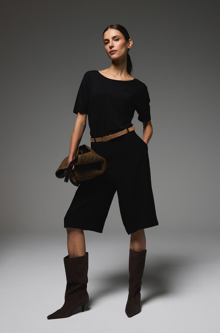 Dwustronna czarna bluzka z wiskozą