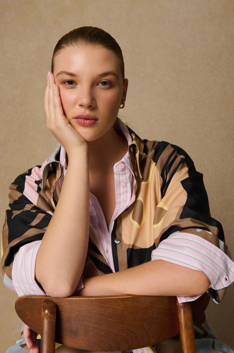 Bawełniana koszula z pastelowym printem