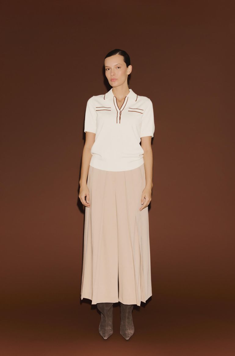 Beżowe spódnico-spodnie