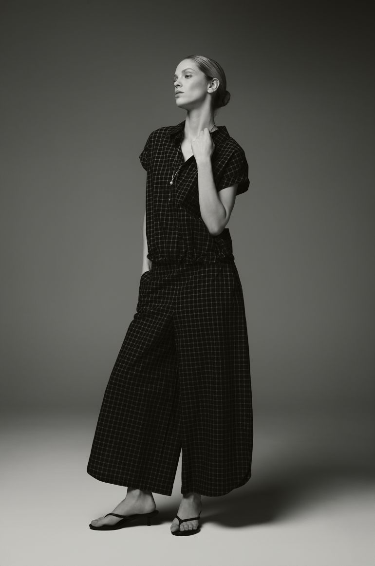 Bawełniane kuloty w kratę