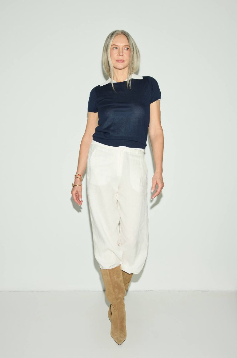 Bluzka z bawełną i jedwabiem