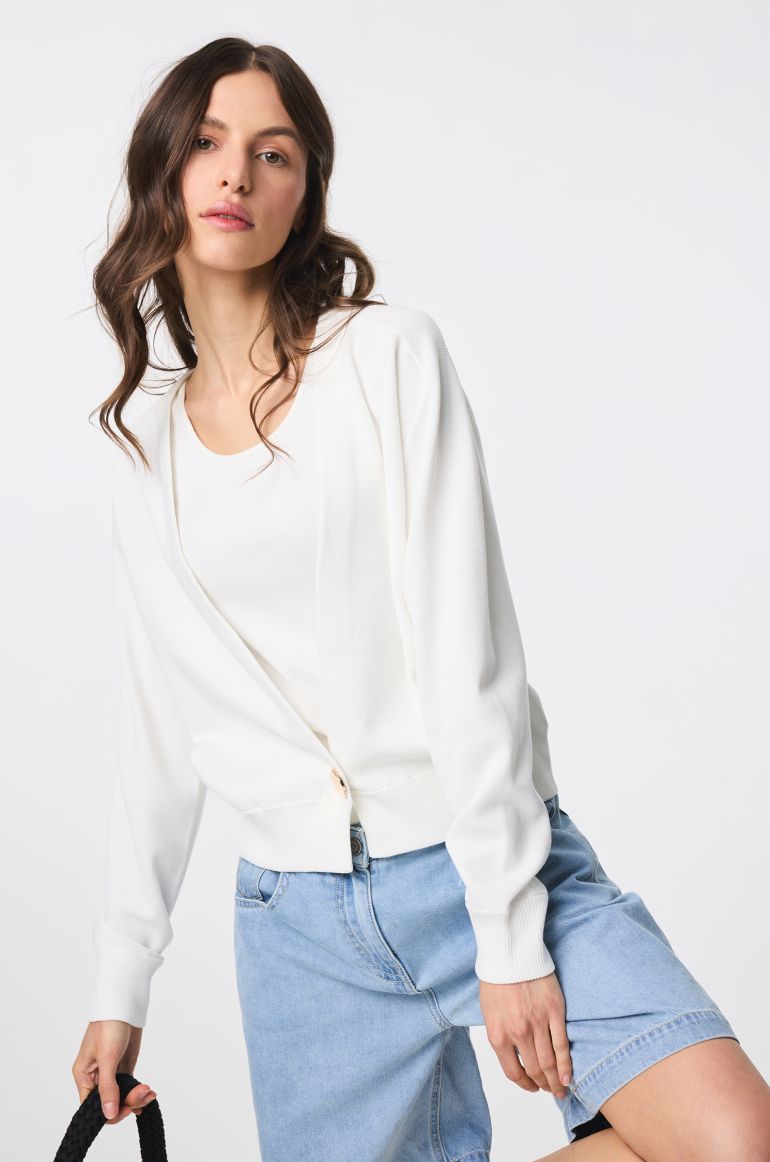 Dzianinowy kardigan w kolorze ecru