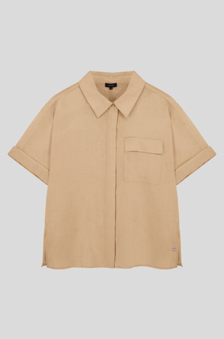 Lniana koszula z krótkim rękawem