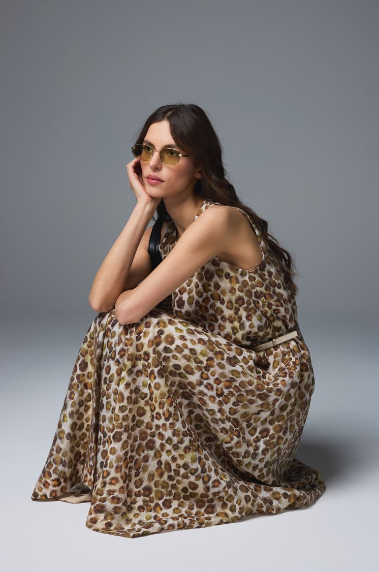 Sukienka maxi ze zwierzęcym printem