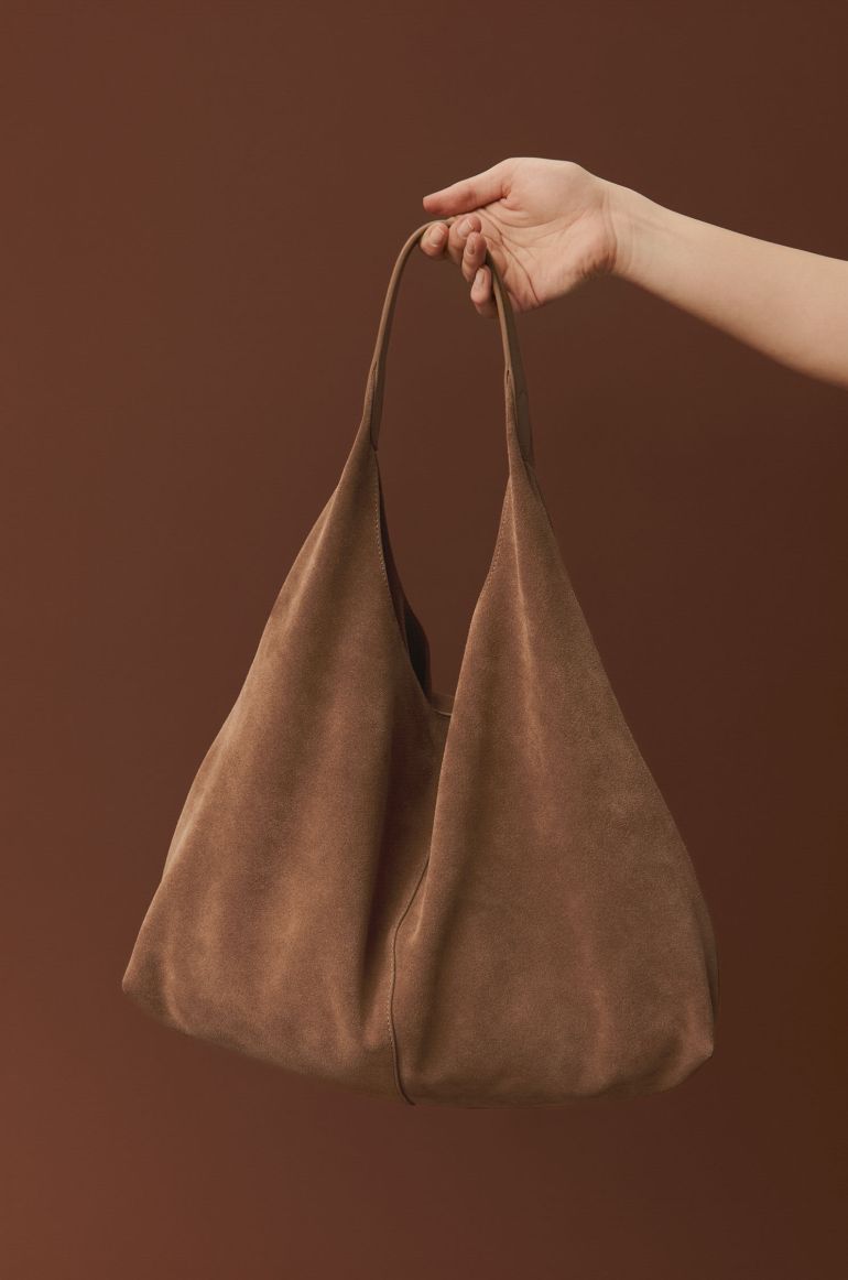 Brązowa skórzana torba typu shopper