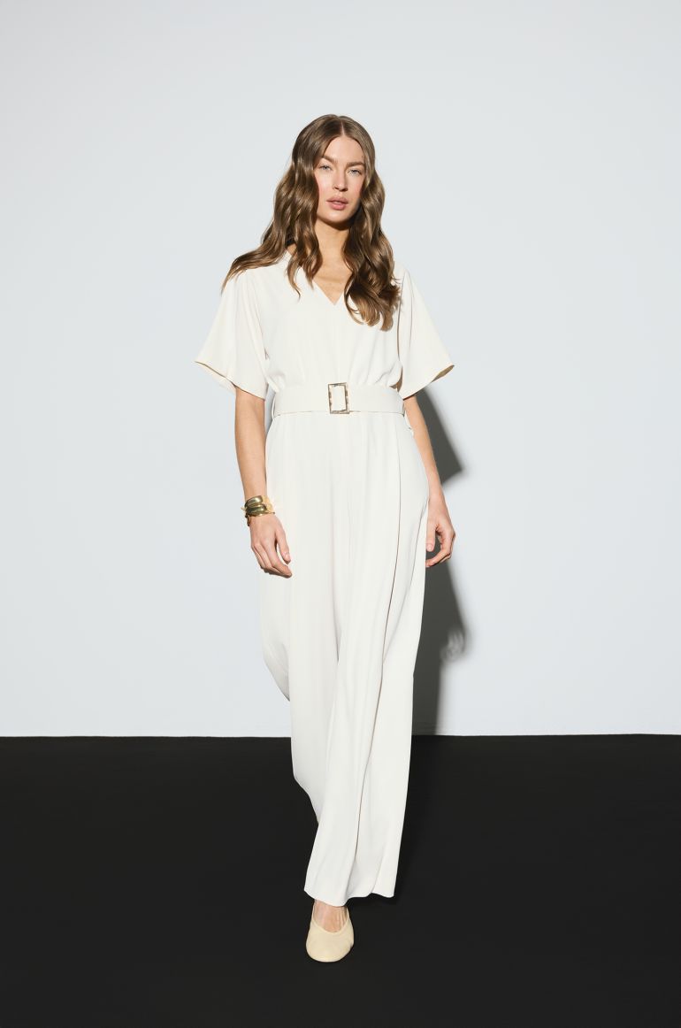 Taliowany kombinezon ecru