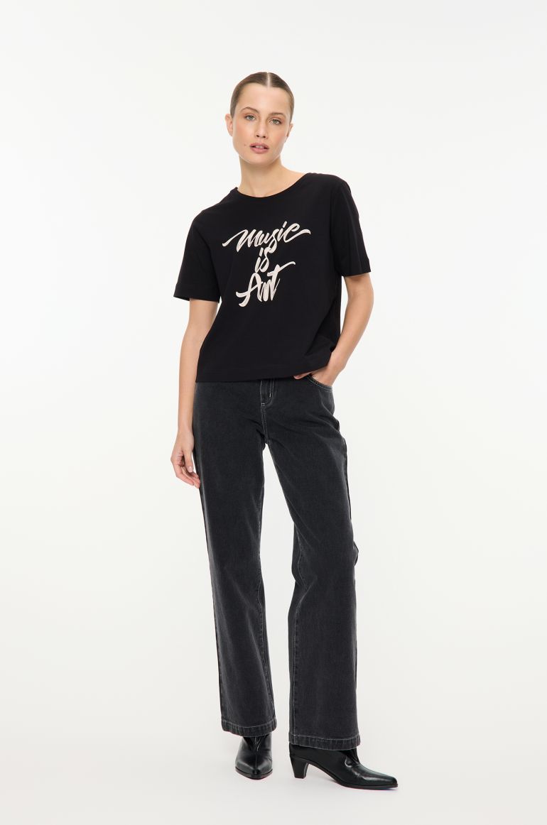 Bawełniana bluzka z napisem "music is art"