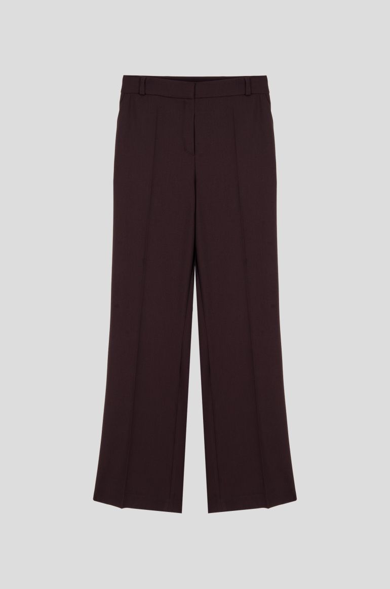 Burgundowe spodnie flare