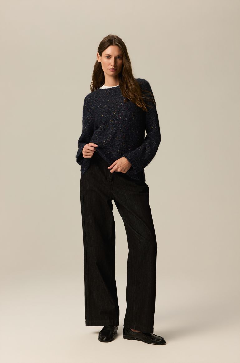Sweter z dzianiny z domieszką wełny