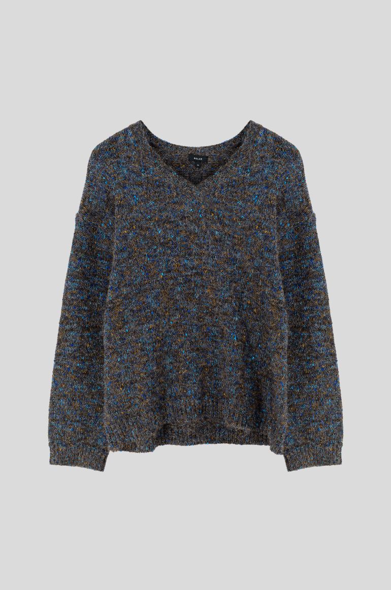 Brązowy sweter z domieszką wełny