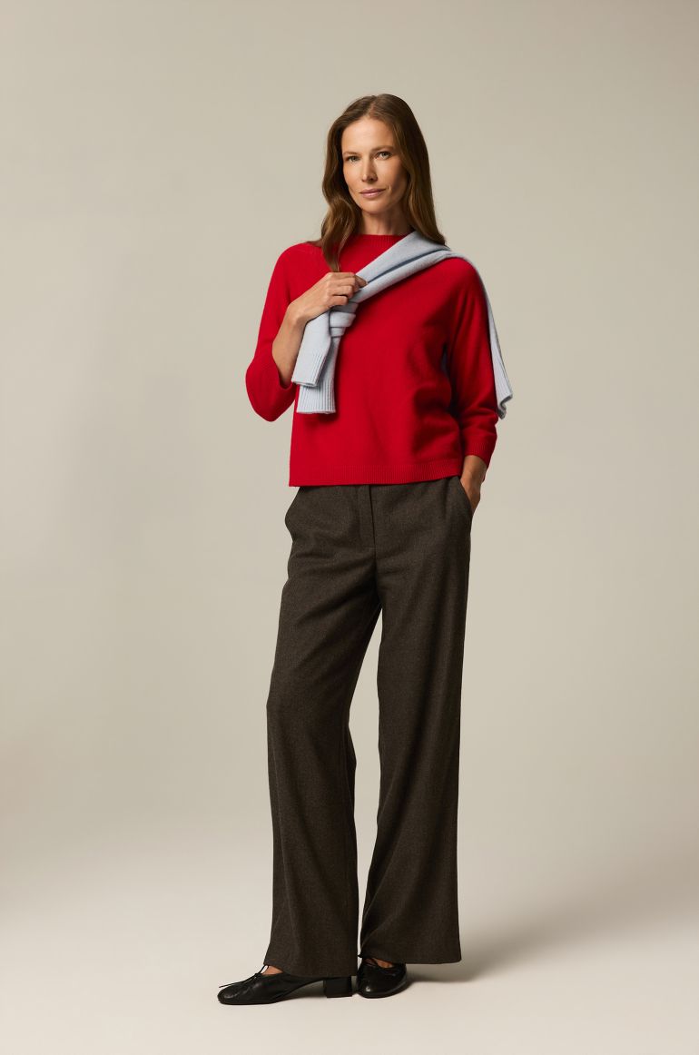 Raglanowy sweter z wełny merino