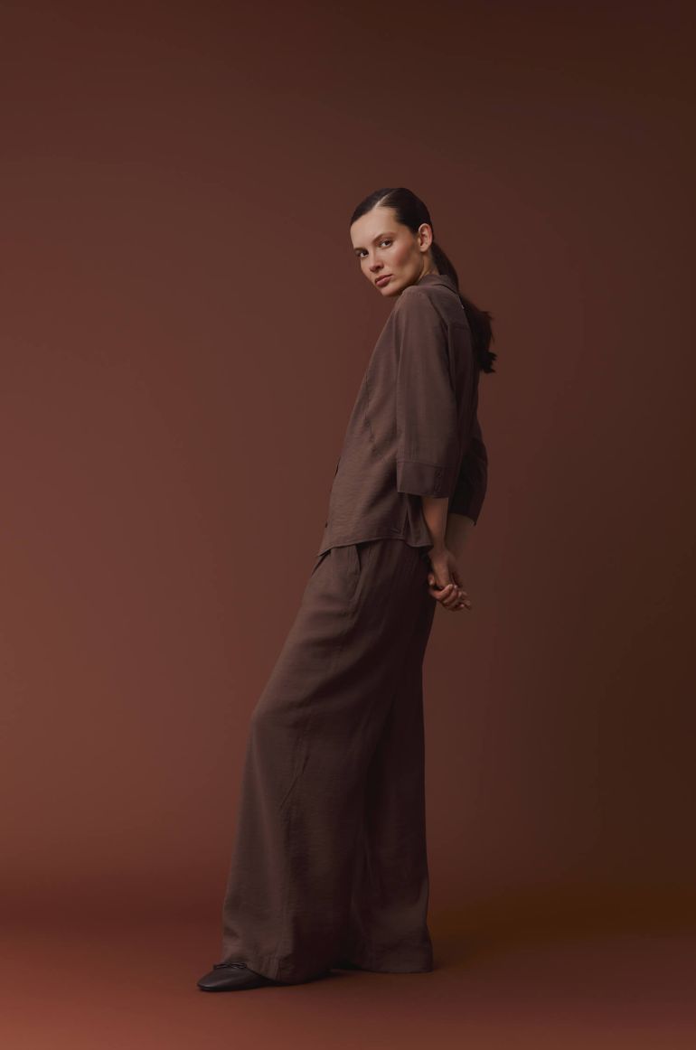 Spodnie wide leg z wiskozą