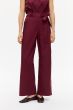 Spodnie wide leg w kolorze marsala Solar Obraz 2