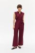 Spodnie wide leg w kolorze marsala Solar Obraz 1