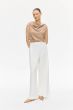 Spodnie ecru typu wide leg Solar Obraz 1
