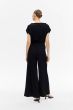 Czarne spodnie wide leg Solar Obraz 4